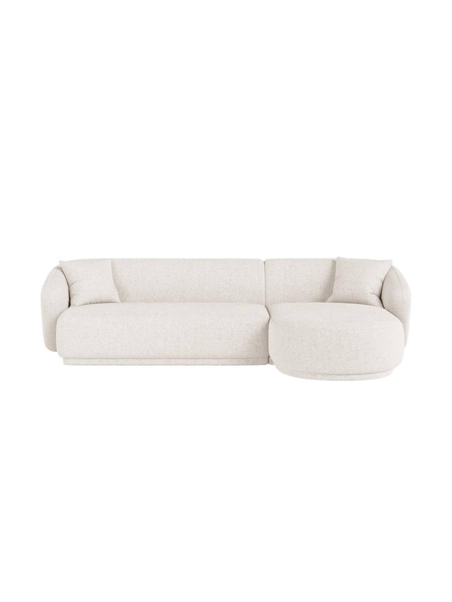
Canapé d'angle design 4 places « Jane » - Chenille Beige Clair / Pièce d'angle droite