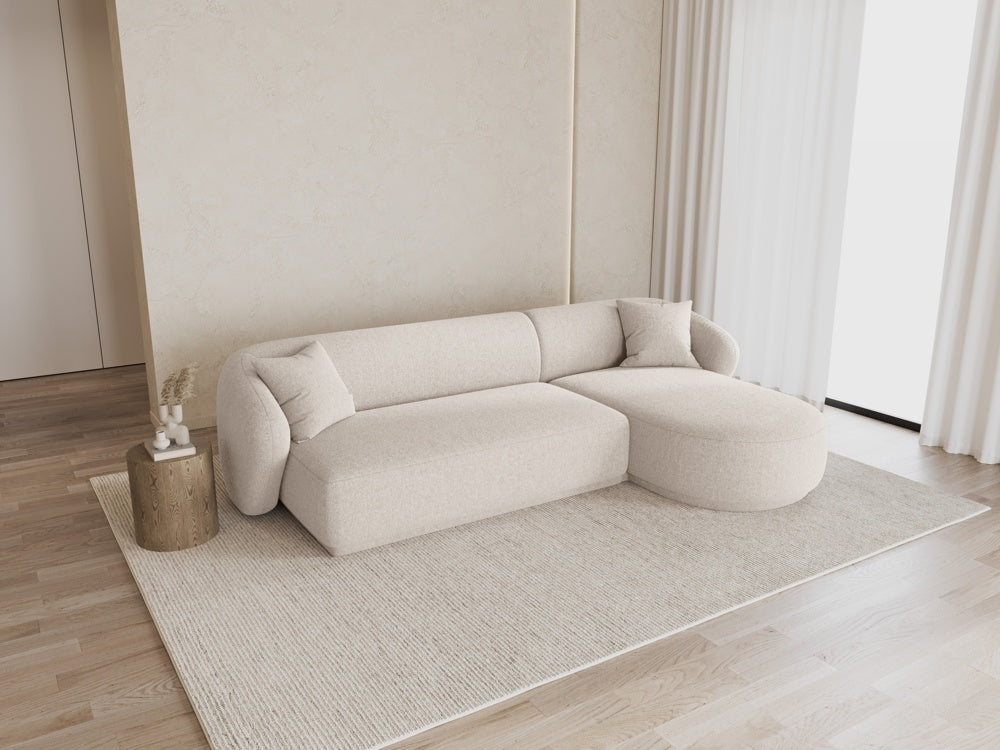 
Canapé d'angle design 4 places « Jane » - Chenille Beige Clair / Pièce d'angle droite