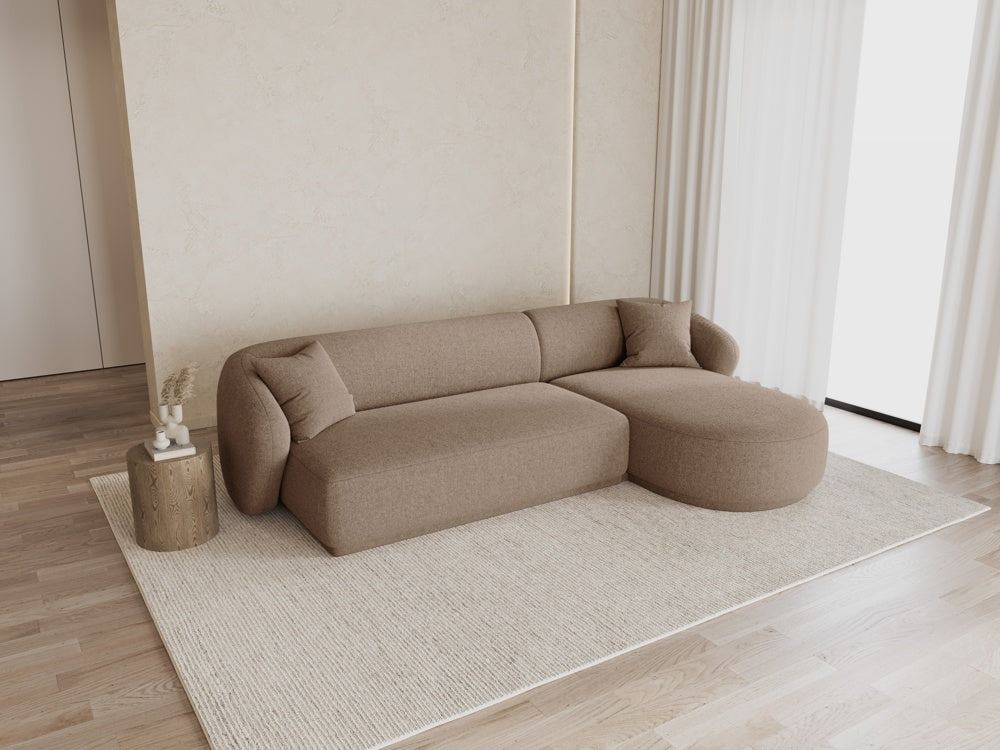 
Canapé d'angle design 4 places « Jane » - Chenille Cappuccino / Pièce d'angle droite