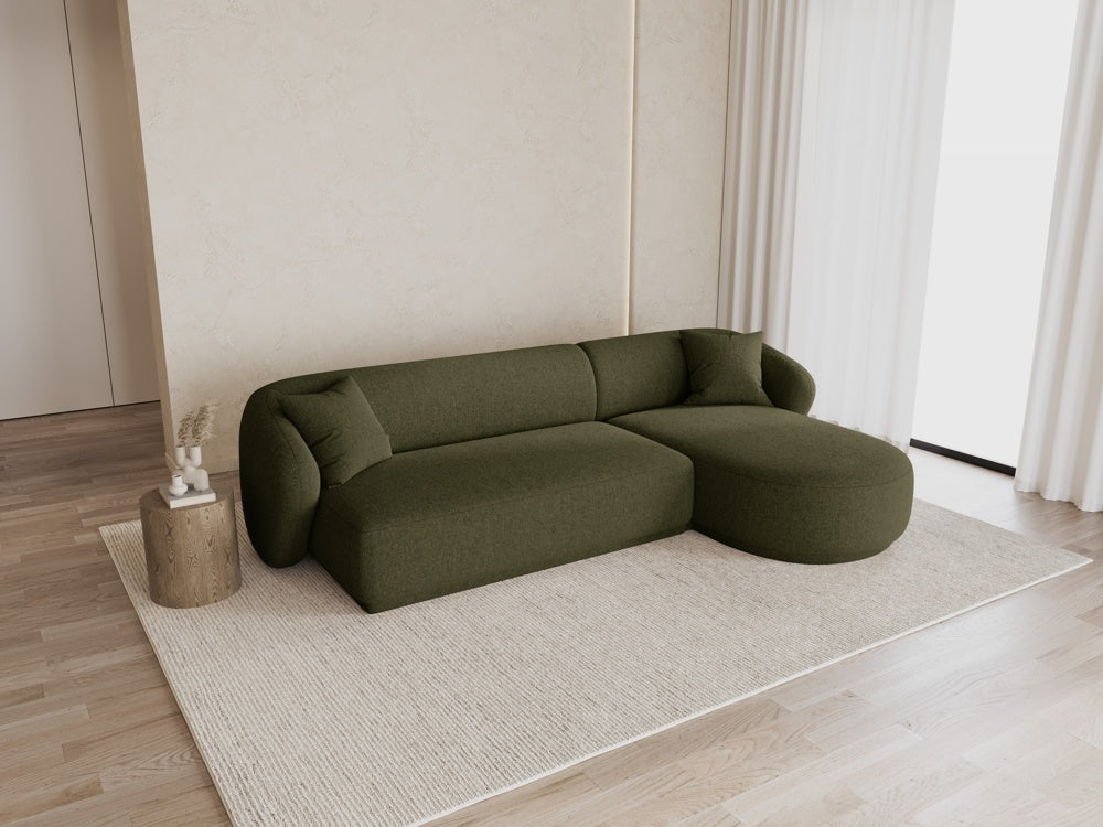 
Canapé d'angle design 4 places « Jane » - Chenille vert / Pièce d'angle droite