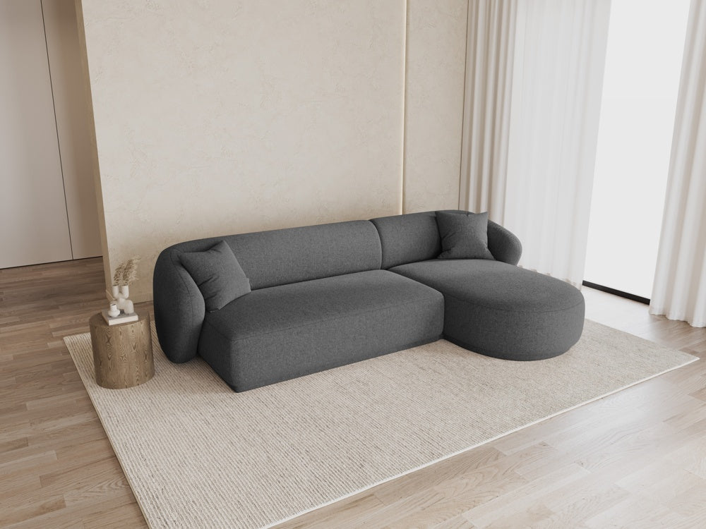
Canapé d'angle design 4 places « Jane » - Chenille grise / Pièce d'angle droite