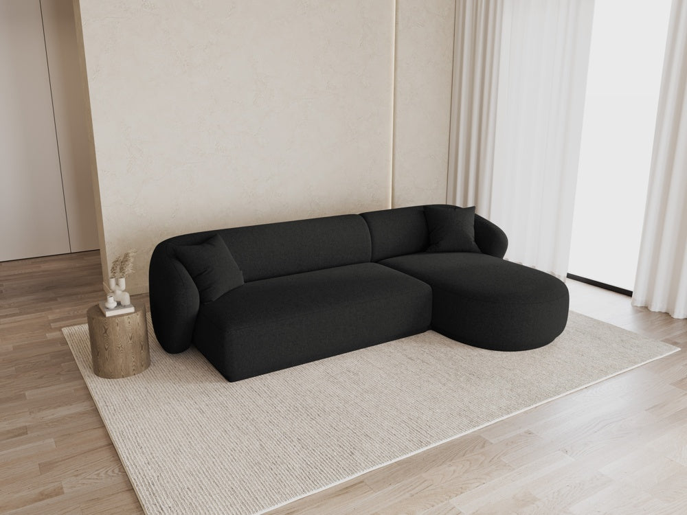 
Canapé d'angle design 4 places « Jane » - Chenille anthracite / Pièce d'angle droite