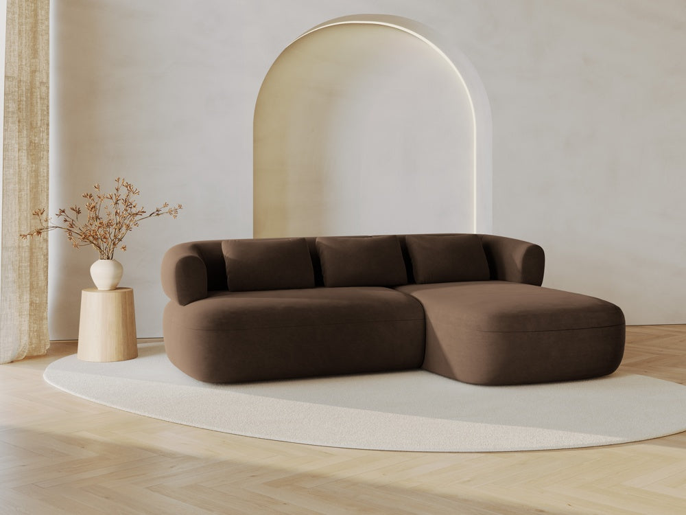 
3/4-seater design corner sofa "Estro" - Velvet Chocolate / Right-hand corner section