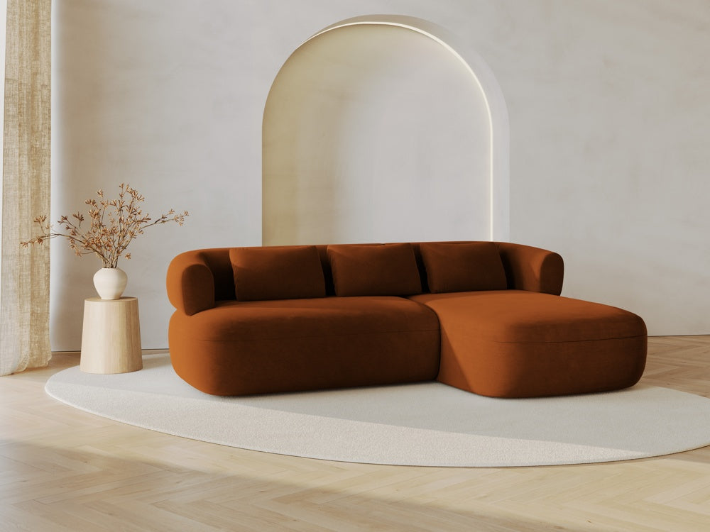 
3/4-seater design corner sofa "Estro" - Velvet Rose / Right-hand corner section