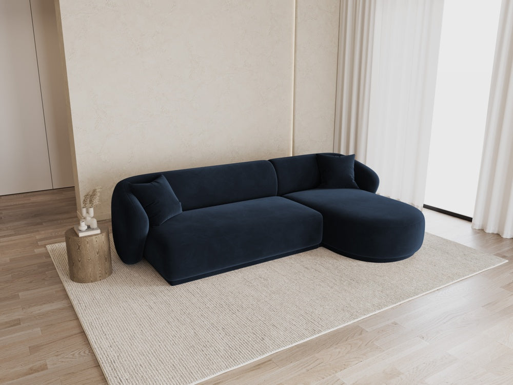 
Canapé d'angle design 4 places « Jane » - Velours bleu roi / Pièce d'angle droite