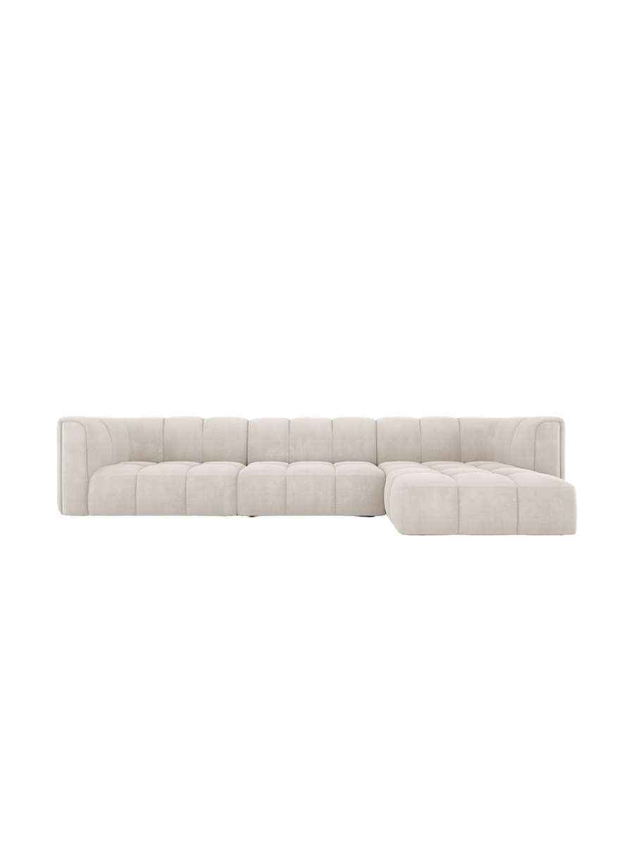 
5-Sitzer Design Ecksofa "Adams" - Chenille Beige / Eckteil rechts