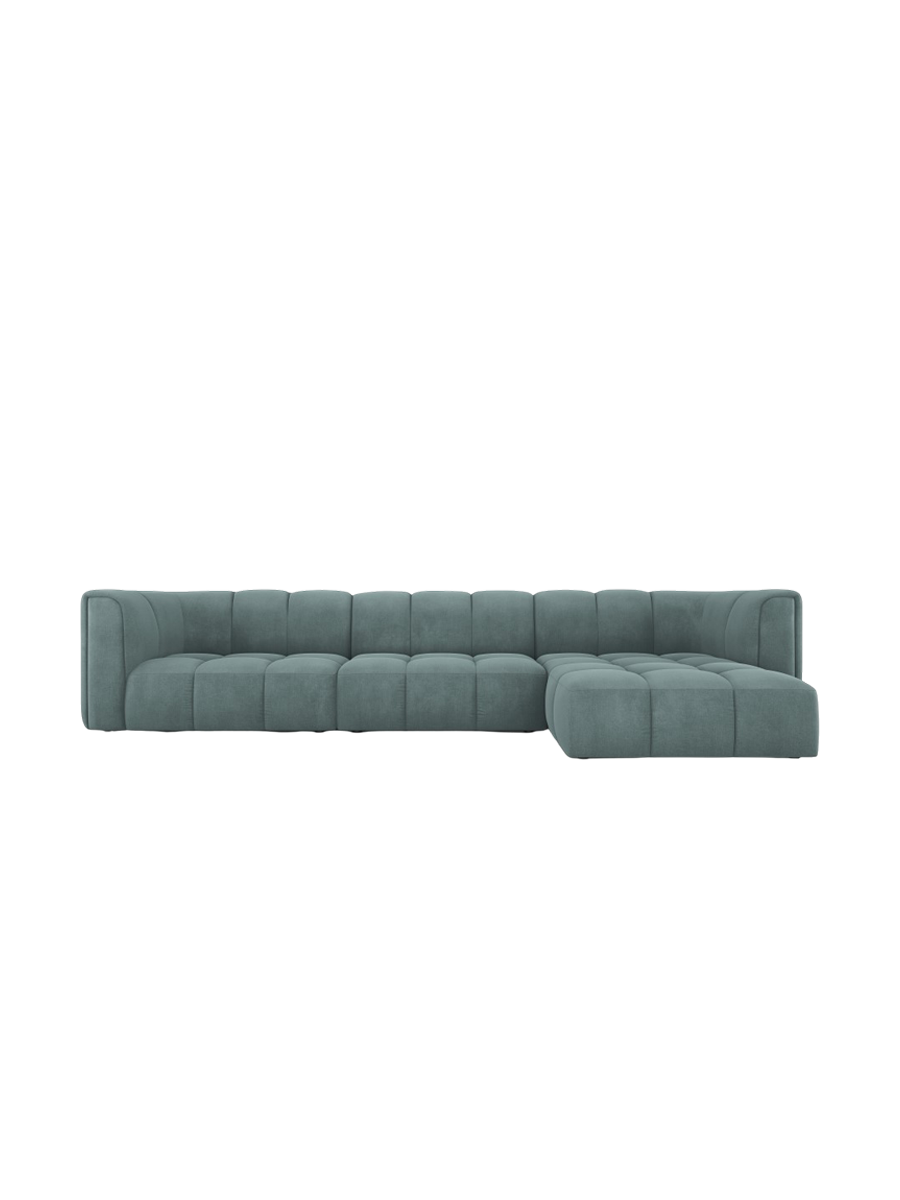 
5-Sitzer Design Ecksofa "Adams" - Chenille Petrol / Eckteil rechts
