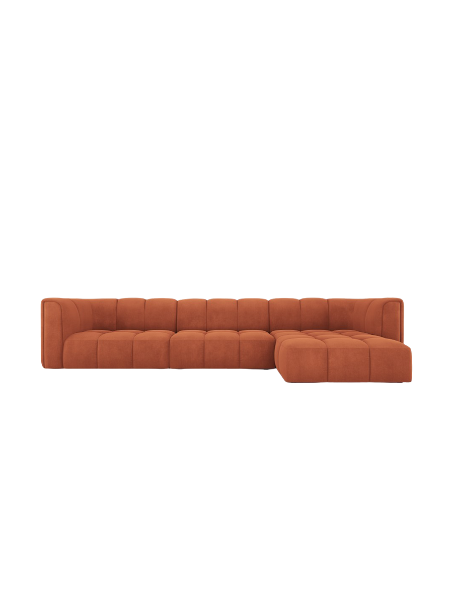 
5-Sitzer Design Ecksofa "Adams" - Chenille Terracotta / Eckteil rechts