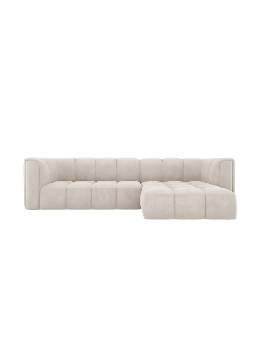 
3-Sitzer Design Ecksofa "Adams" - Chenille Beige / Eckteil rechts
