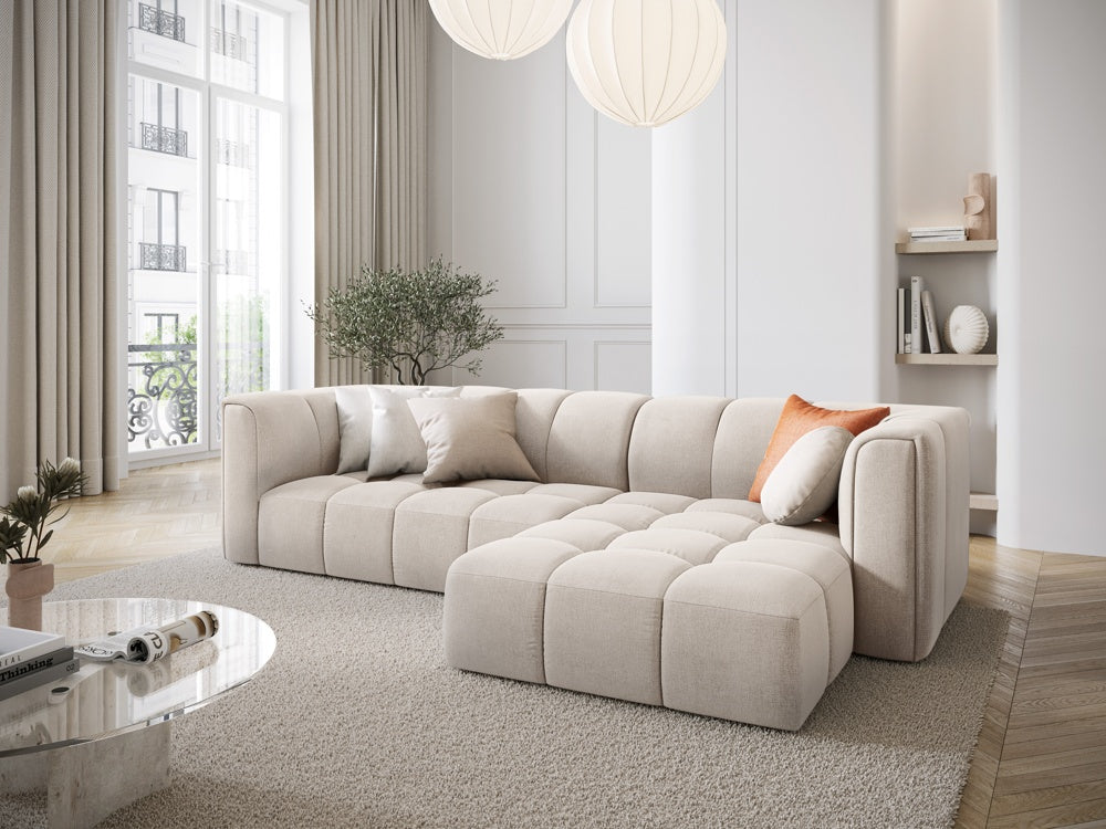
3-Sitzer Design Ecksofa "Adams" - Chenille Beige / Eckteil rechts