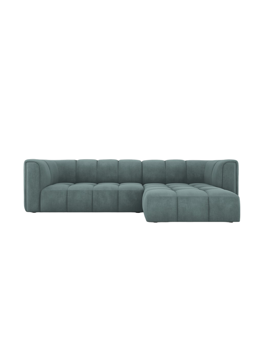 
3-Sitzer Design Ecksofa "Adams" - Chenille Petrol / Eckteil rechts