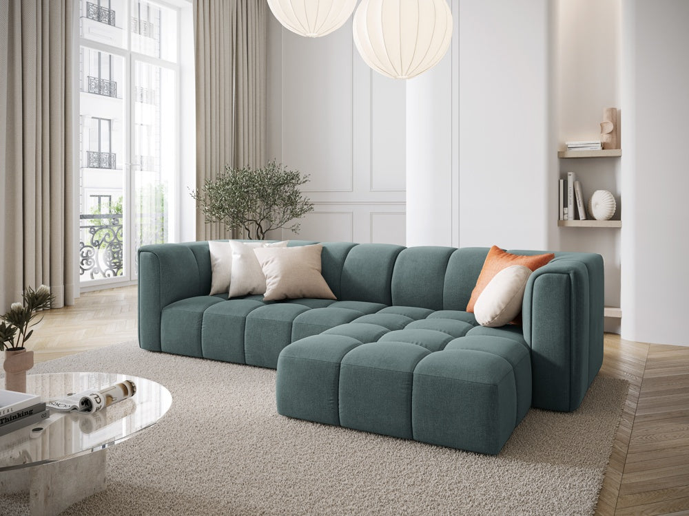 
3-Sitzer Design Ecksofa "Adams" - Chenille Petrol / Eckteil rechts