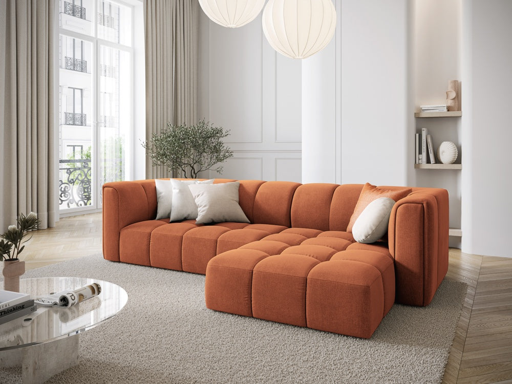 
3-Sitzer Design Ecksofa "Adams" - Chenille Terracotta / Eckteil rechts