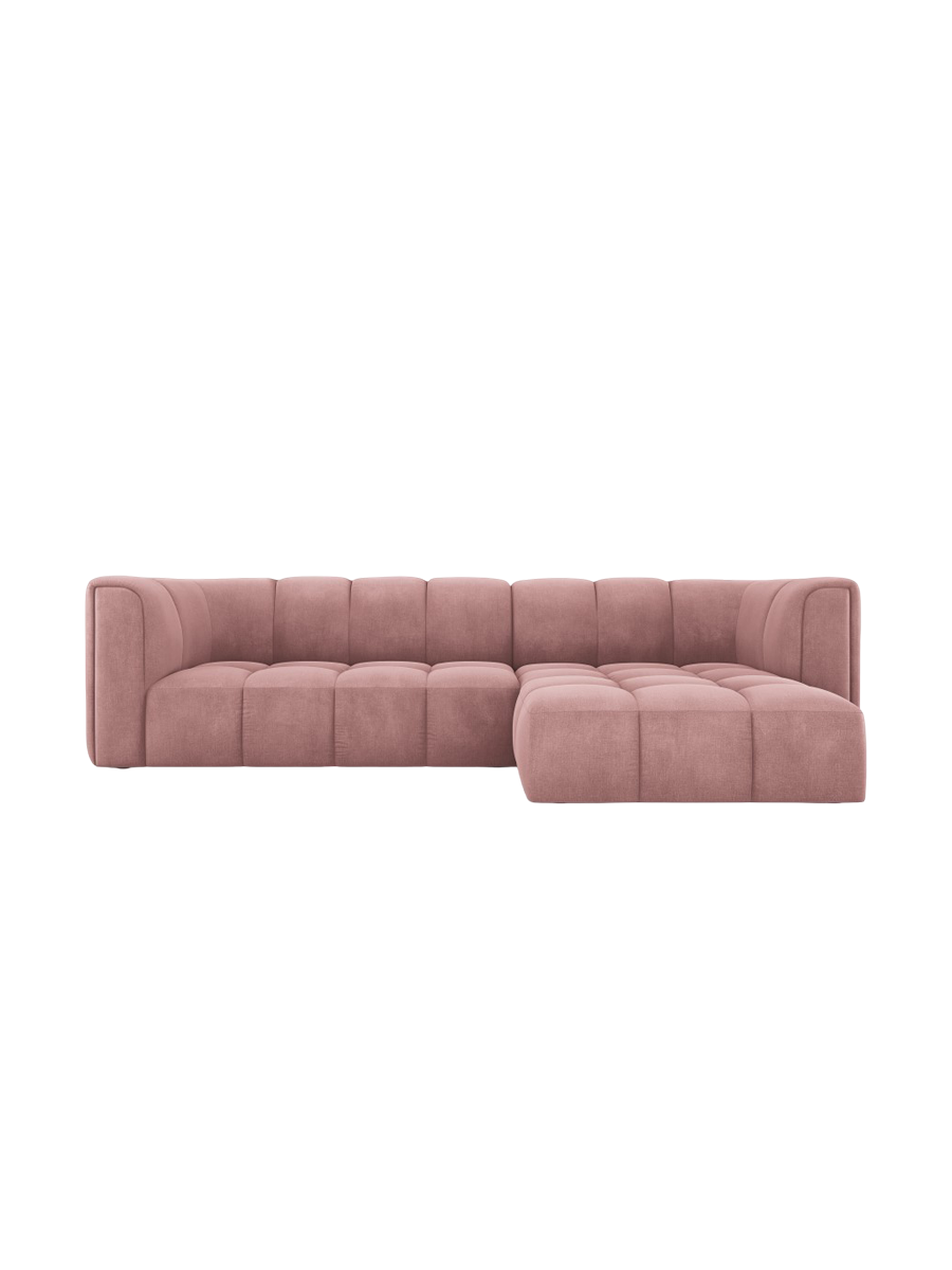 
3-Sitzer Design Ecksofa "Adams" - Chenille Rosa / Eckteil rechts