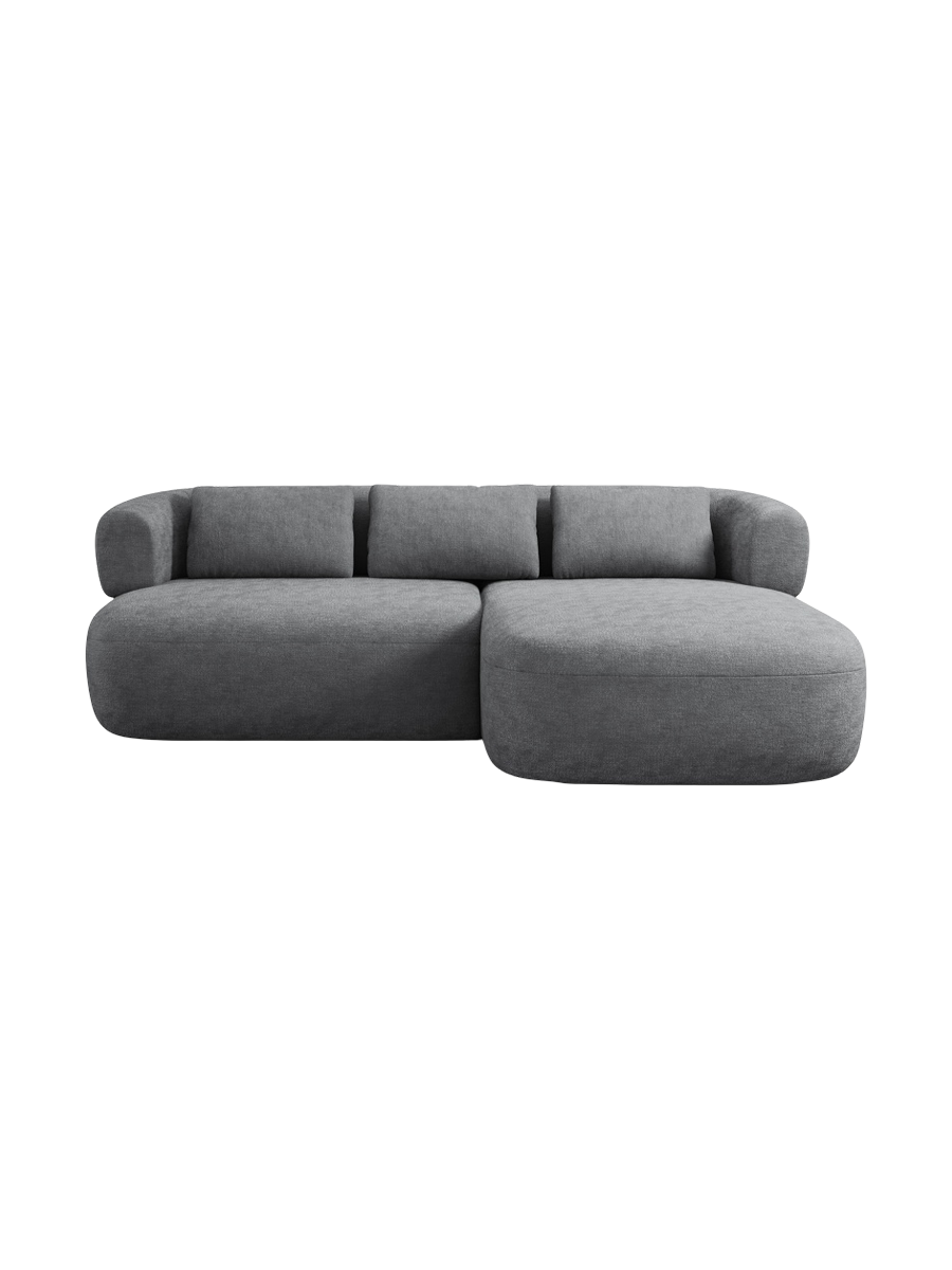 
3-Seater Designer Corner Sofa "Estro" - Chenille Dark Grey / Right-hand corner section