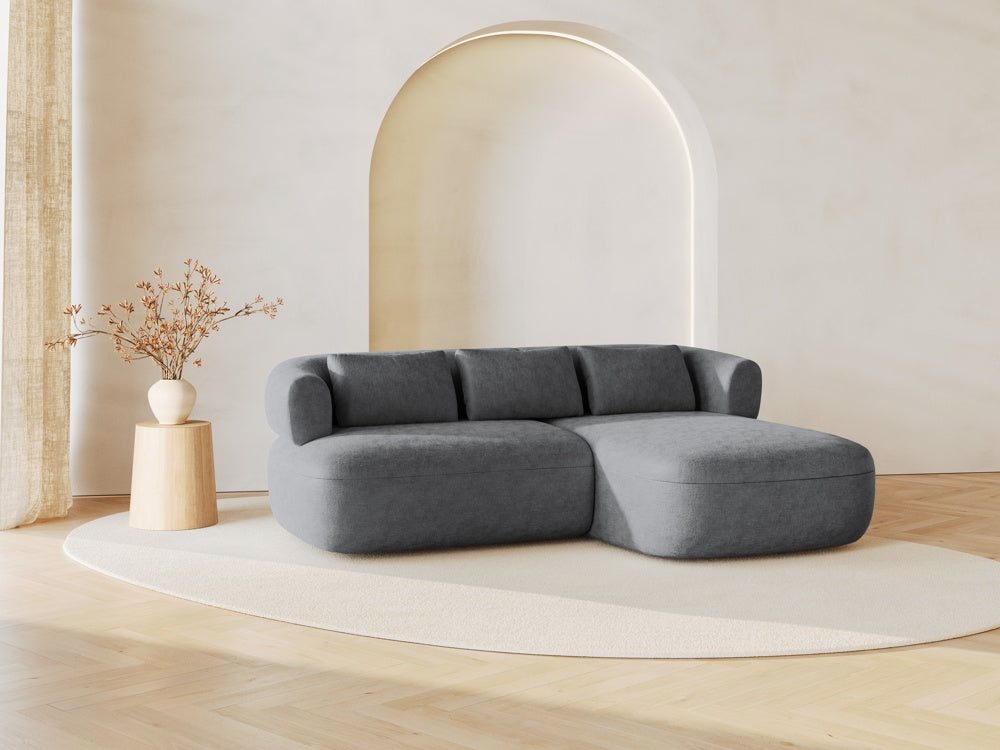 
3-Seater Designer Corner Sofa "Estro" - Chenille Dark Grey / Right-hand corner section