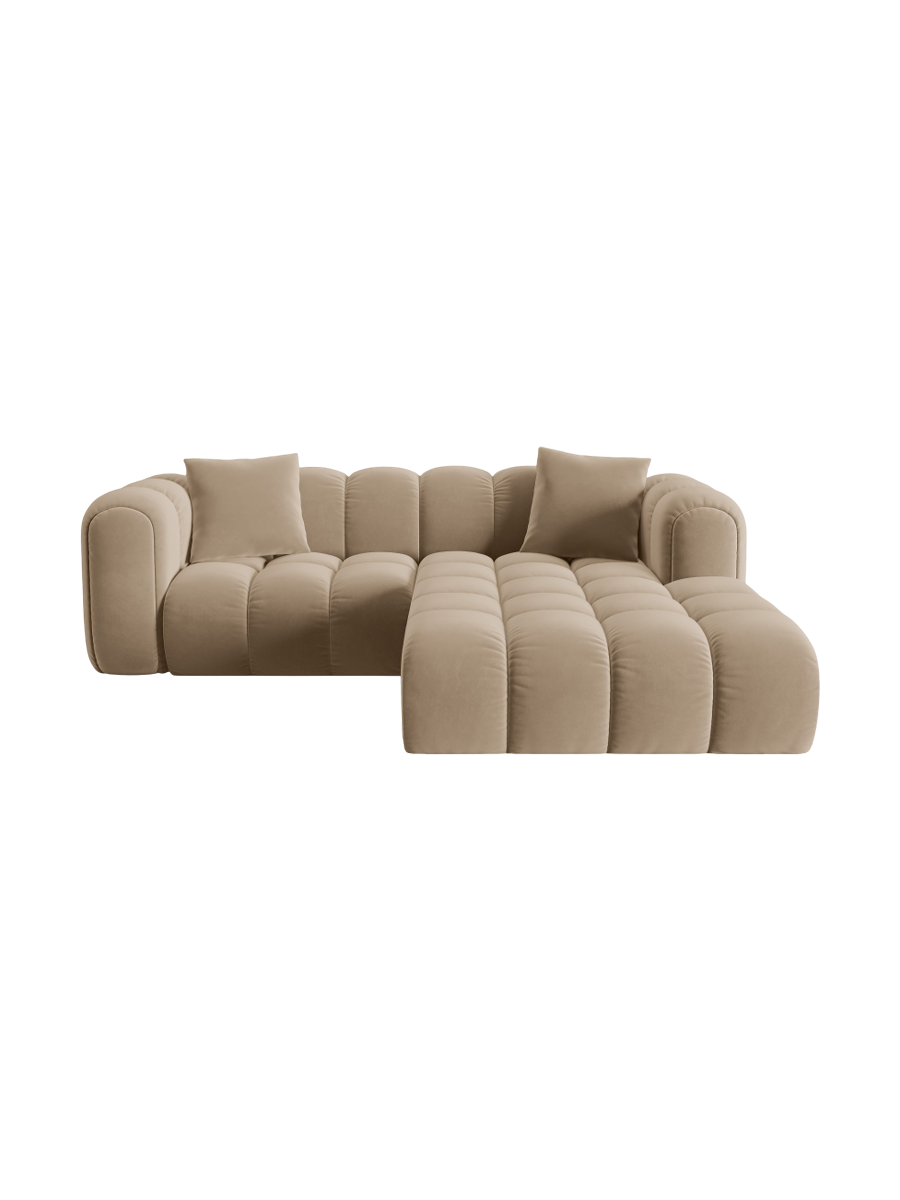 
3-seater designer corner sofa "Arden" - Velvet Sand / Right-hand corner section