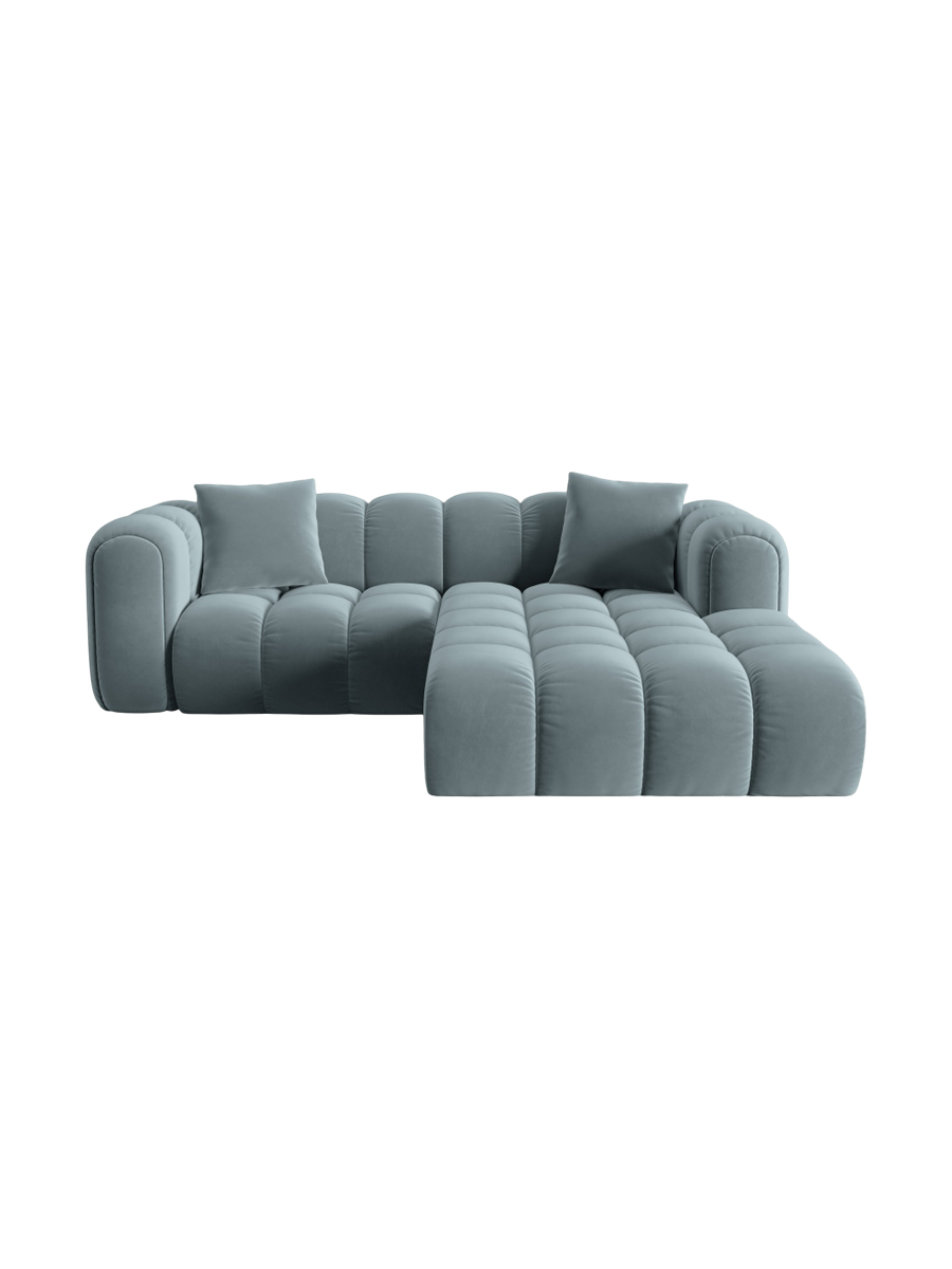 
3-seater designer corner sofa "Arden" - Velvet Light Blue / Right-hand corner section