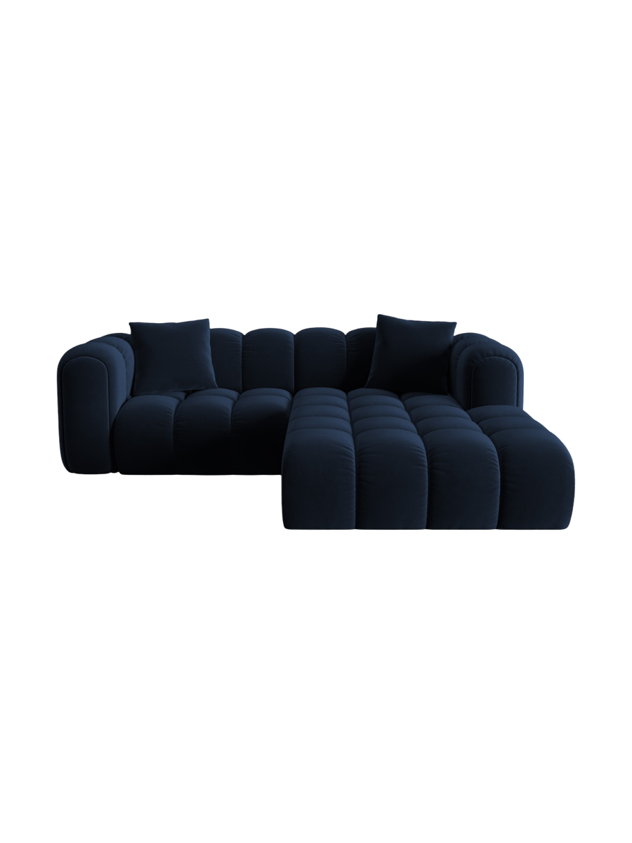 
3-seater designer corner sofa "Arden" - Velvet Royal Blue / Right-hand corner section