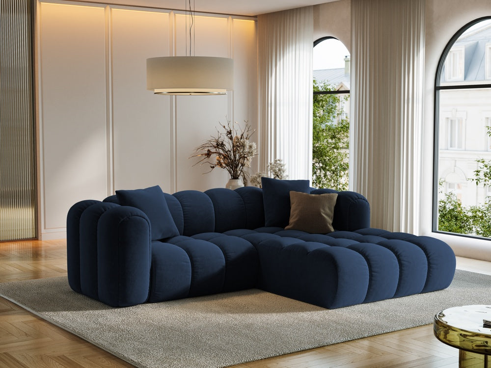 
3-seater designer corner sofa "Arden" - Velvet Royal Blue / Right-hand corner section