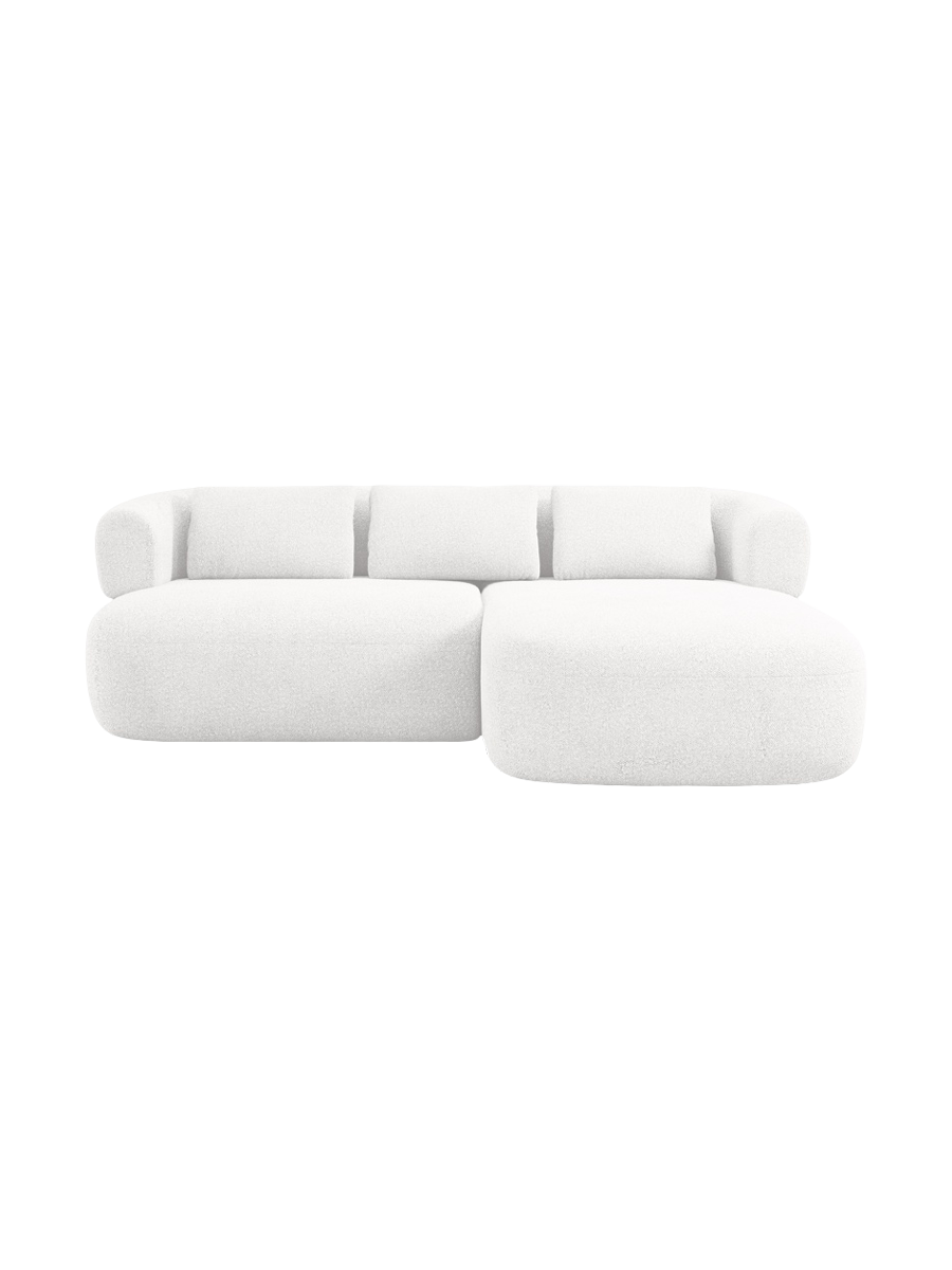 
3-Seater Designer Corner Sofa "Estro" - Bouclé Ivory / Right-hand corner section