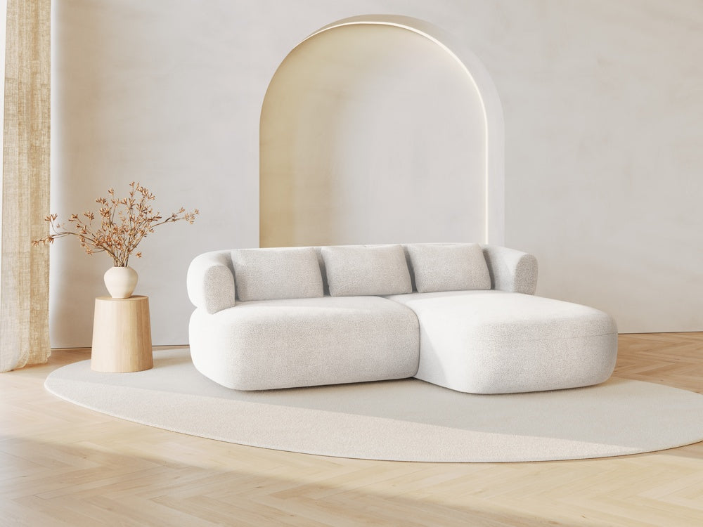 
3-Seater Designer Corner Sofa "Estro" - Bouclé Ivory / Right-hand corner section