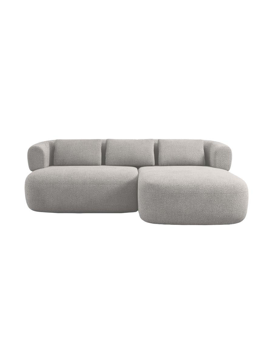 
3-Seater Designer Corner Sofa "Estro" - Bouclé Light Gray / Right-hand corner section