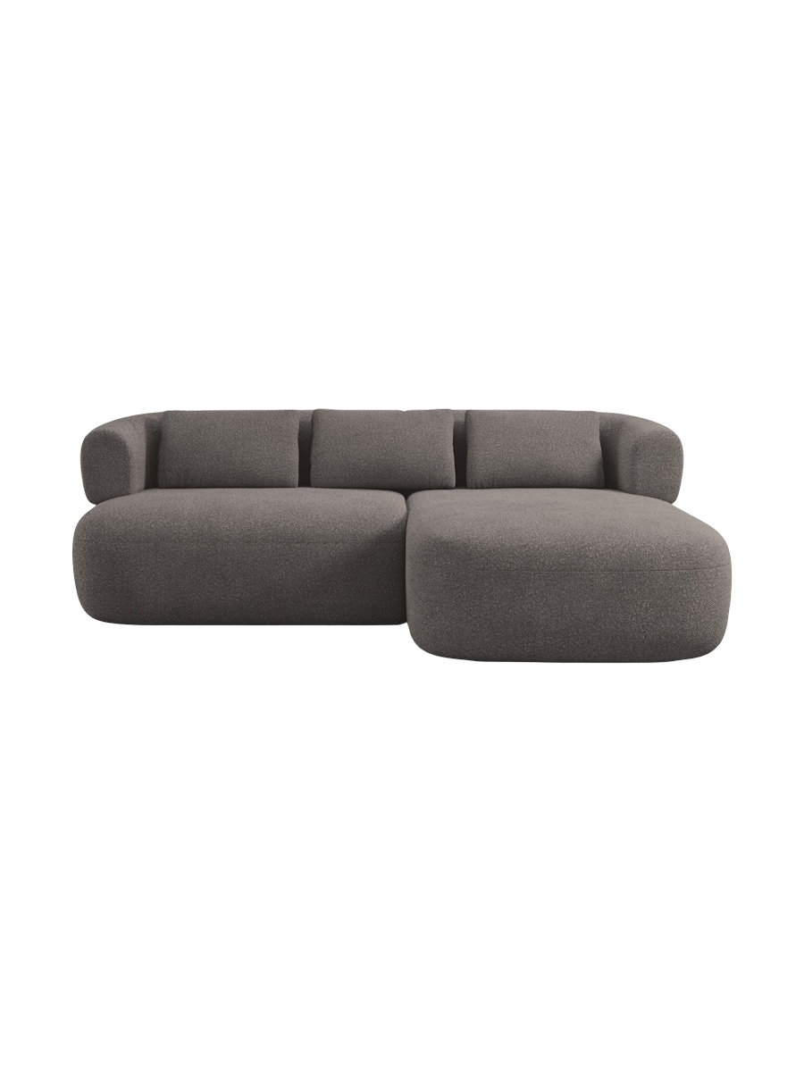 
3-Seater Designer Corner Sofa "Estro" - Bouclé Grey / Right-hand corner section