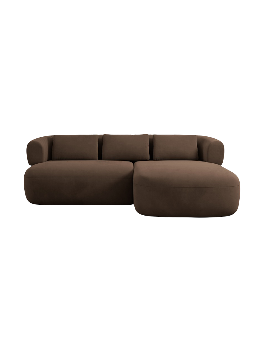 
3-Seater Designer Corner Sofa "Estro" - Velvet Chocolate / Right-hand corner section