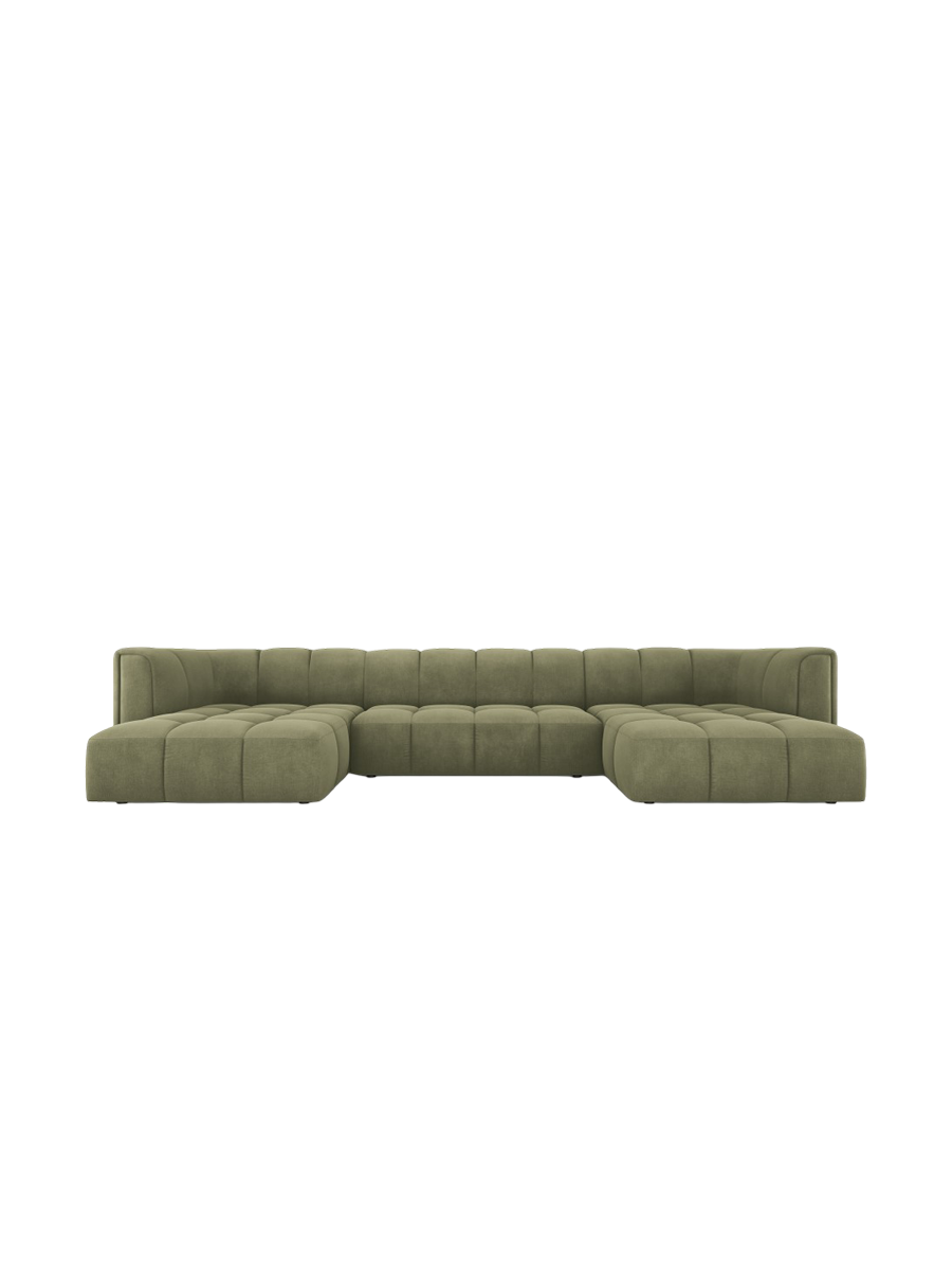 
Design Panorama-Sofa "Adams" - Chenille Olivgrün