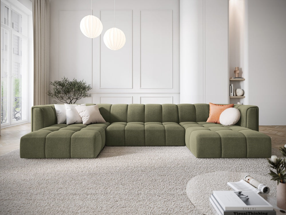 
Design Panorama-Sofa "Adams" - Chenille Olivgrün