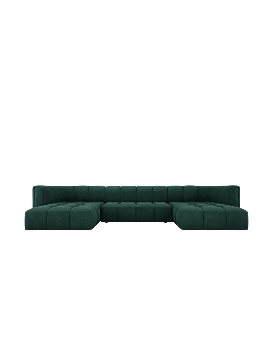 
Design Panorama-Sofa "Adams" - Chenille Flaschengrün
