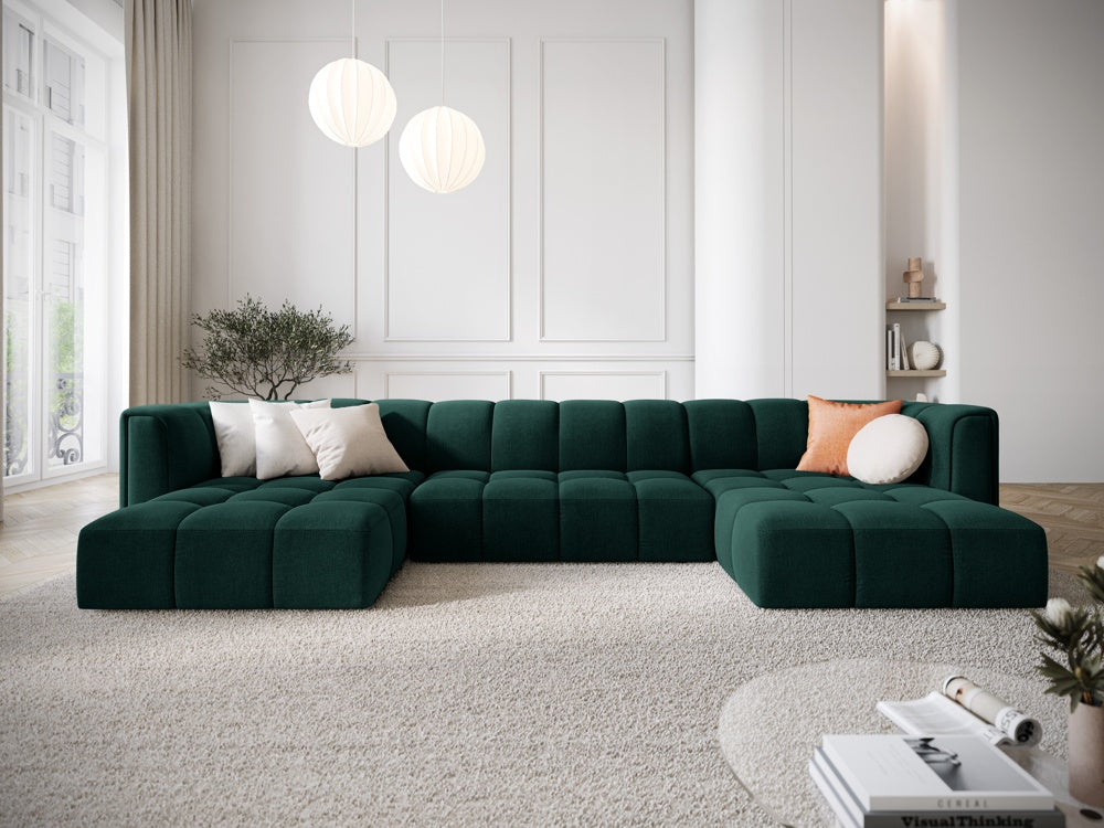 
Design Panorama-Sofa "Adams" - Chenille Flaschengrün