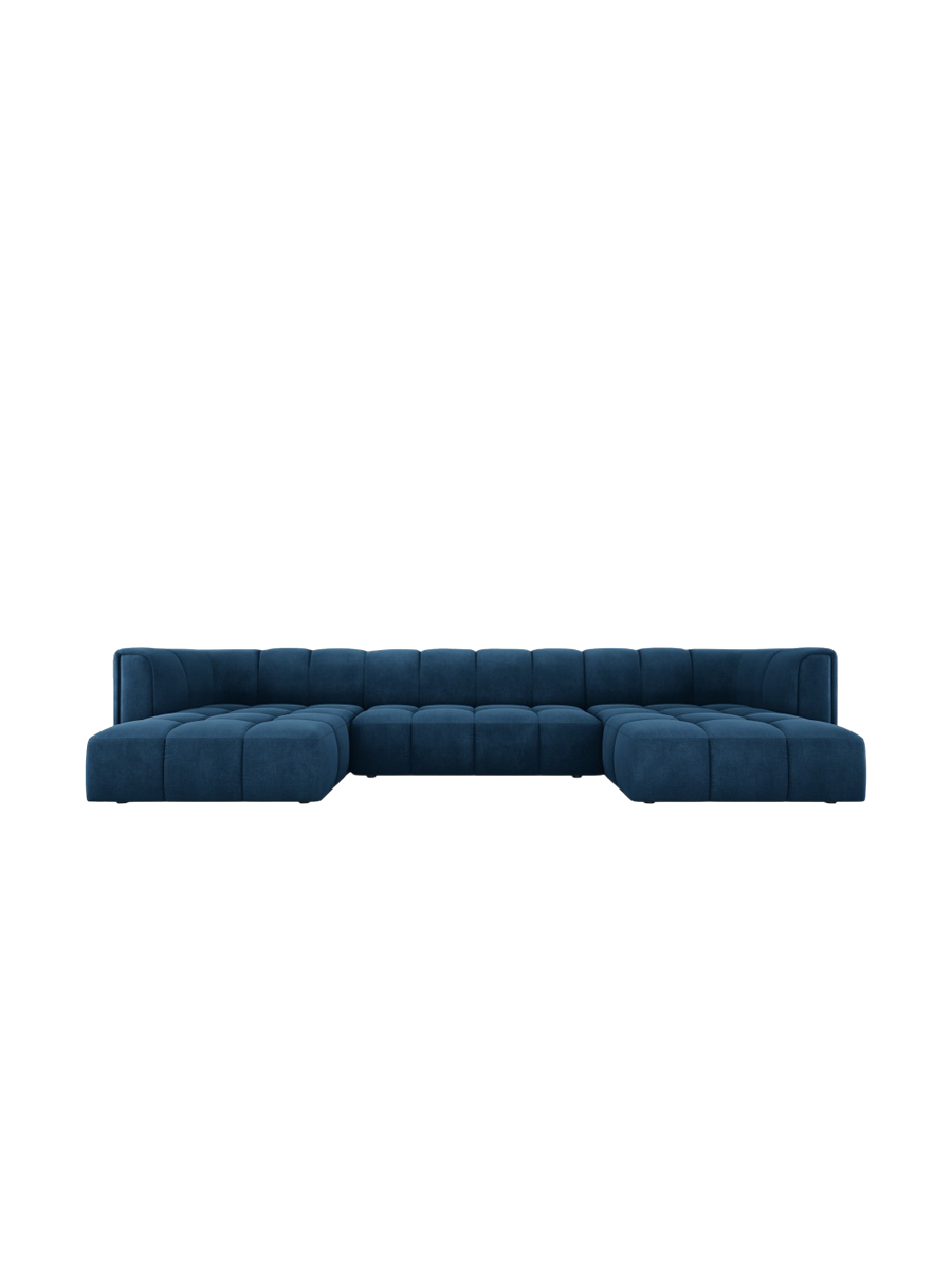
Design Panorama-Sofa "Adams" - Chenille Königsblau