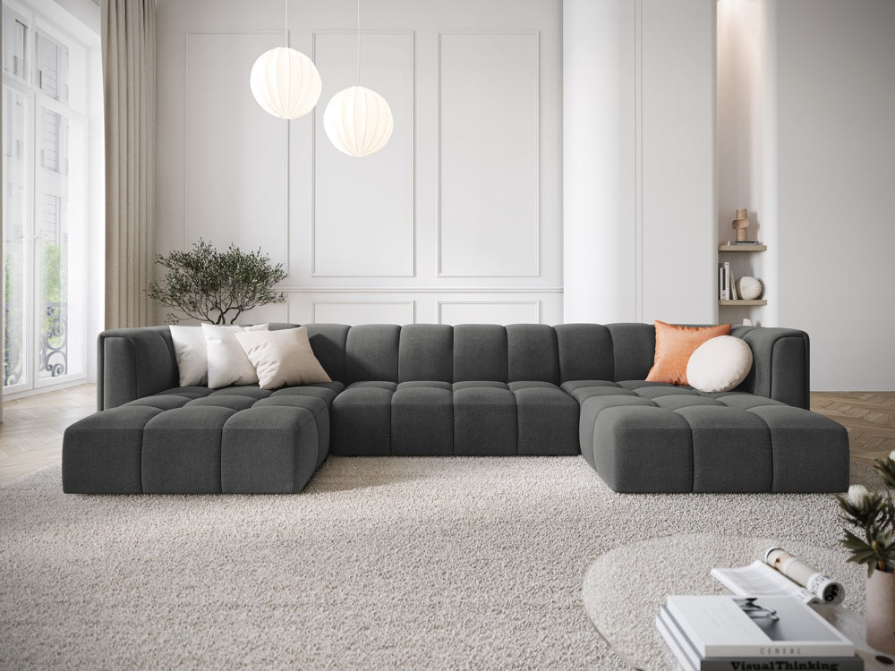 
Design Panorama-Sofa "Adams" - Chenille Dunkelgrau