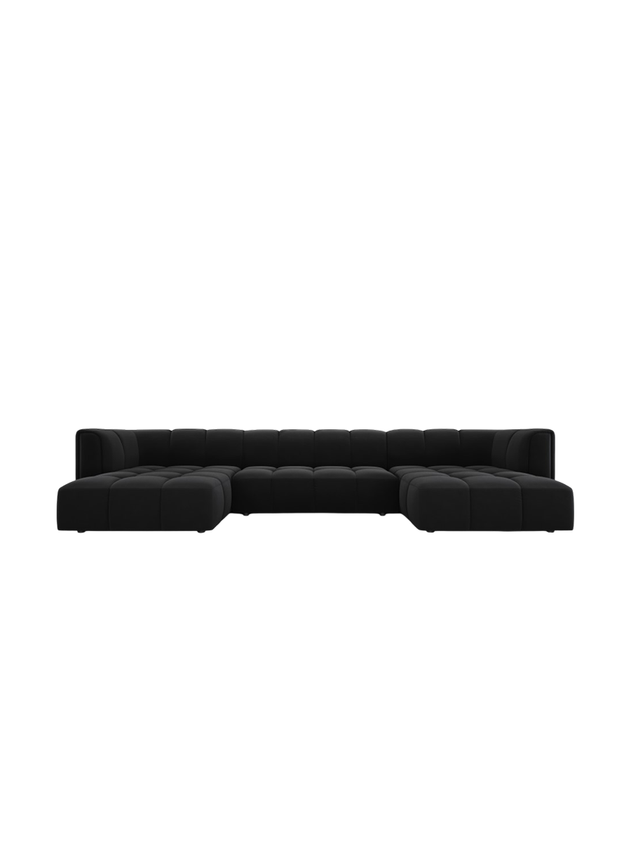 
Design Panorama-Sofa "Adams" - Samt Schwarz