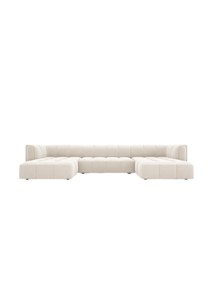 
Design Panorama-Sofa "Adams" - Samt Light Beige