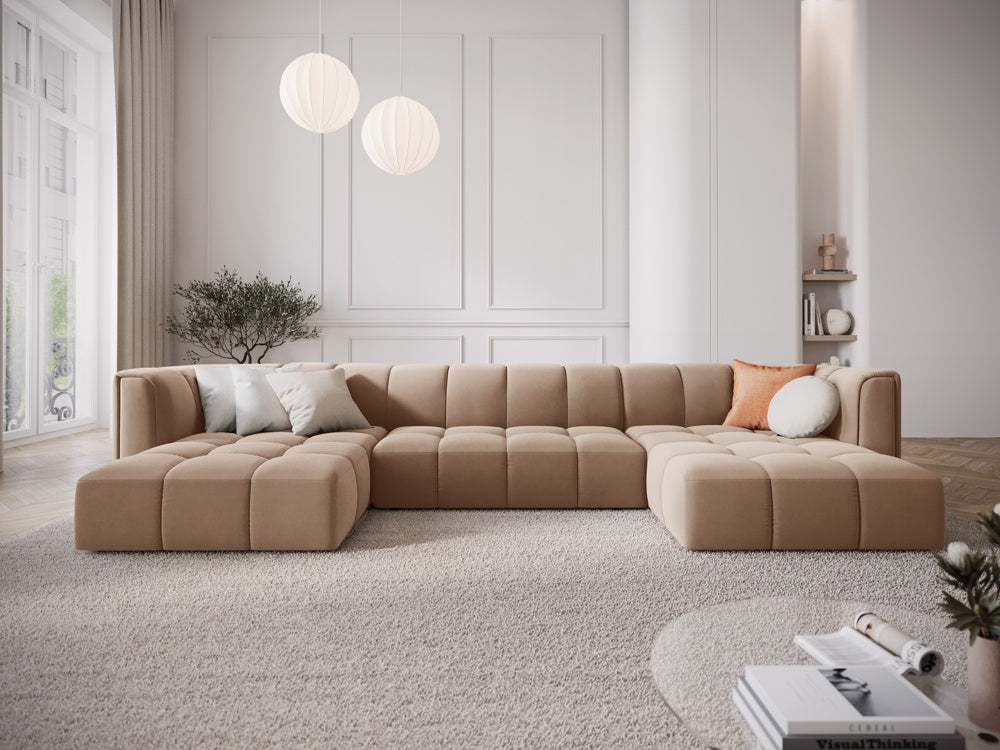
Design Panorama-Sofa "Adams" - Samt  Beige