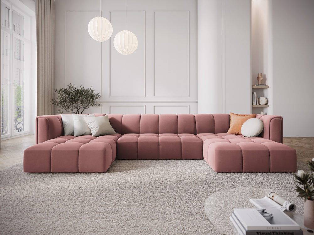 
Design Panorama-Sofa "Adams" - Samt  Rosa