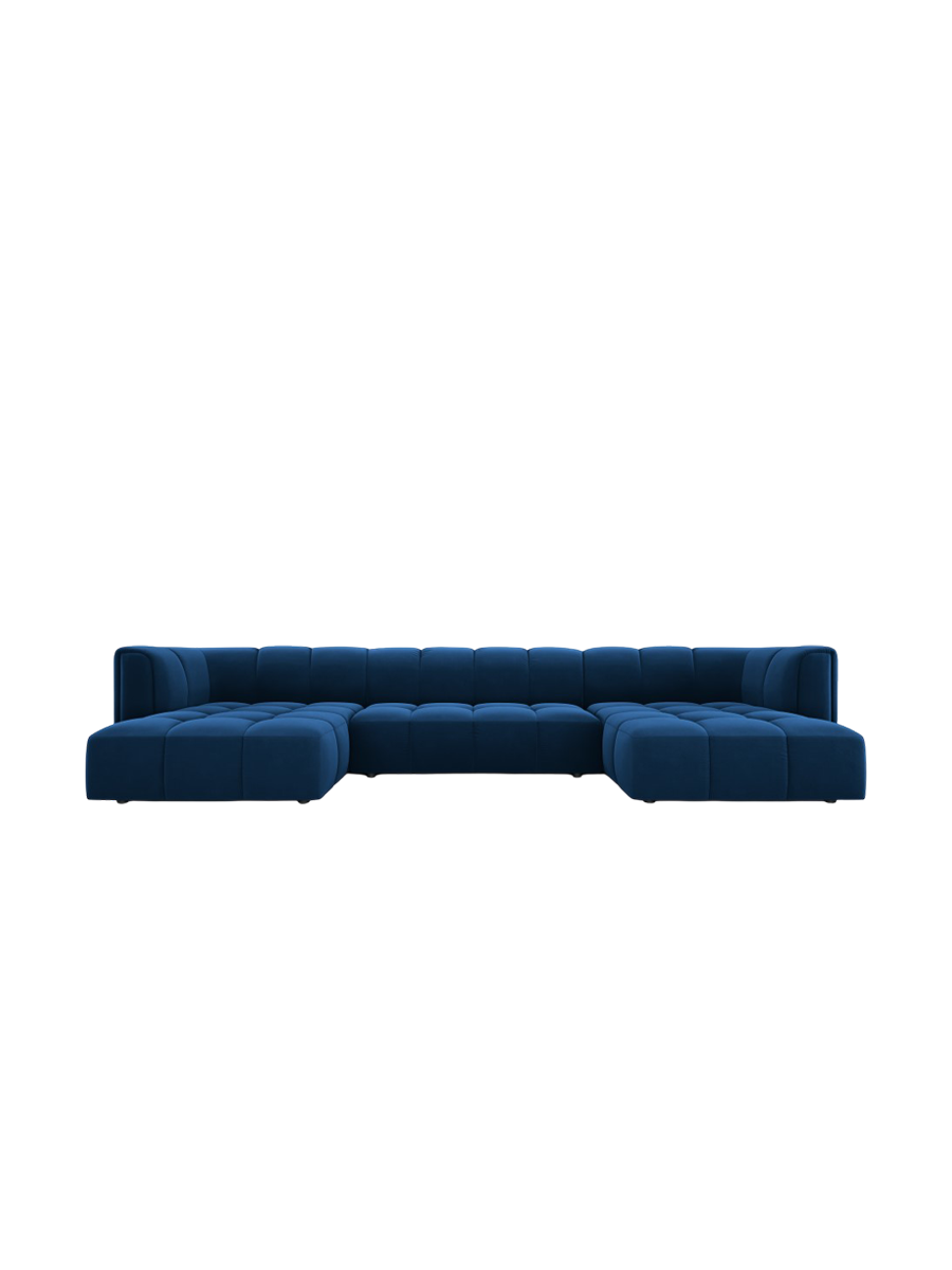 
Design Panorama-Sofa "Adams" - Samt Königsblau