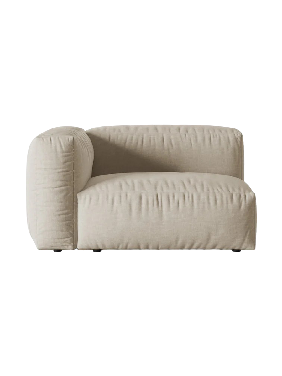 
Modular Side Element "Martina" - Structured Fabric Light Beige / Left armrest / Seat depth 76 cm
