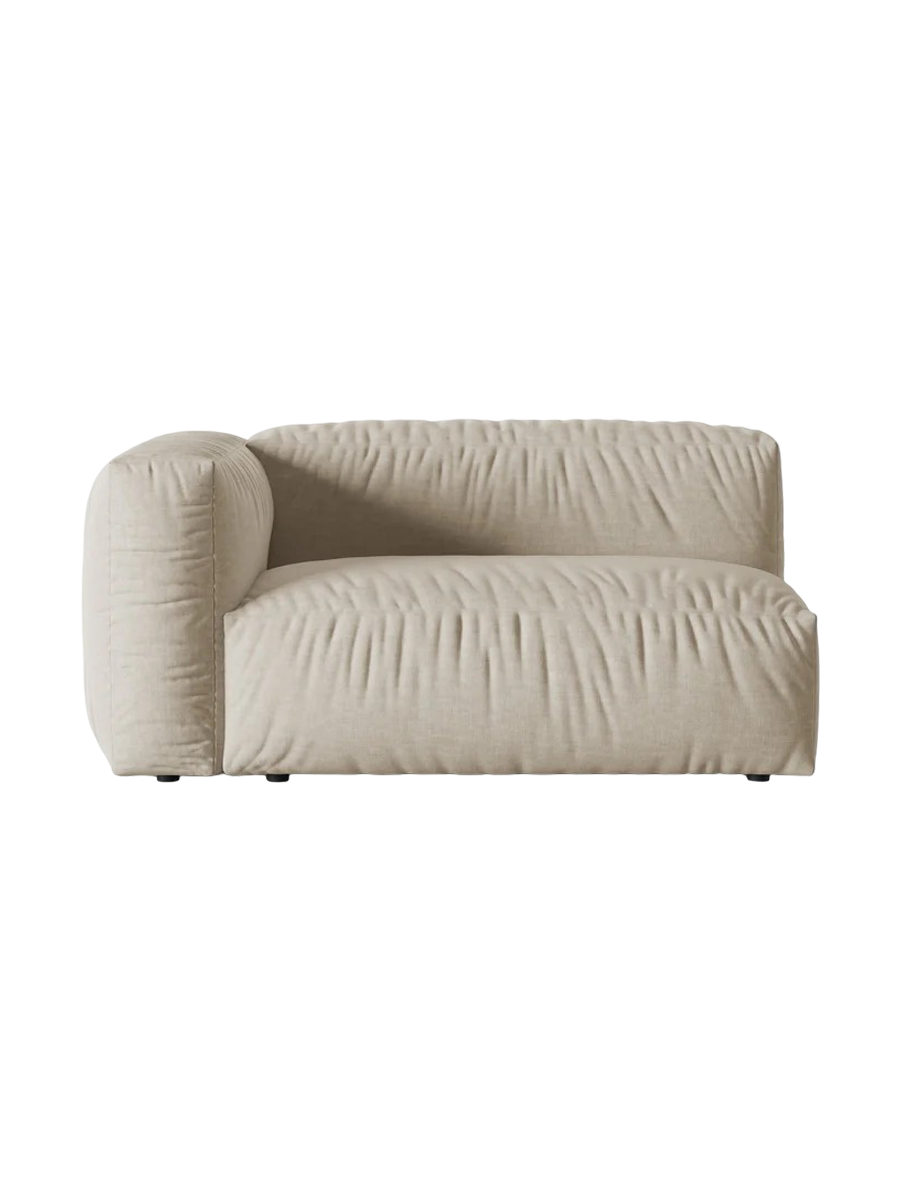 
Martina Modular 2-Seater Side Element - Structured Fabric Light Beige / Left armrest / Seat depth 76 cm