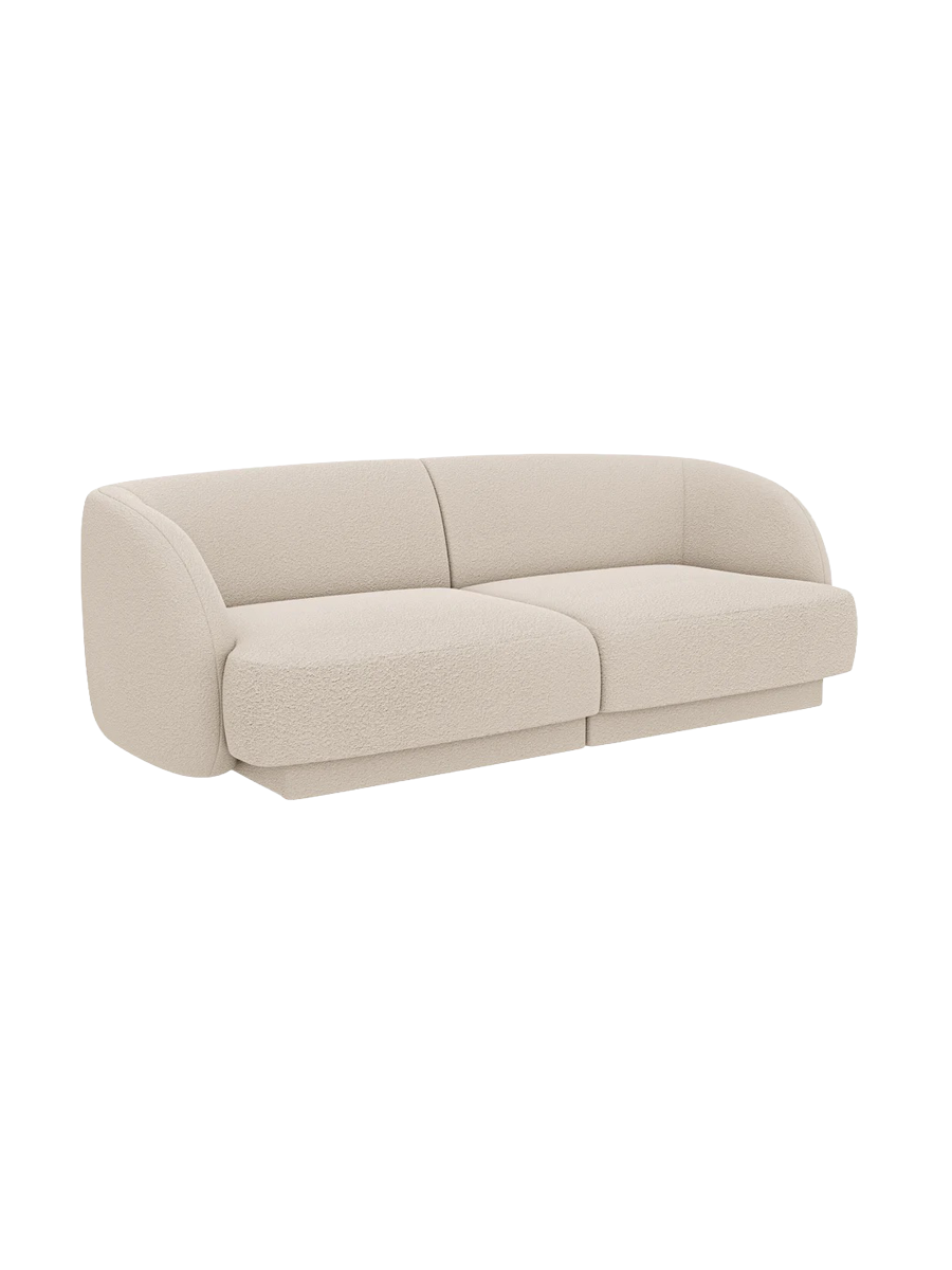 
Modulares Design Sofa „Miley“ (2-Sitzer) - Bouclé Beige