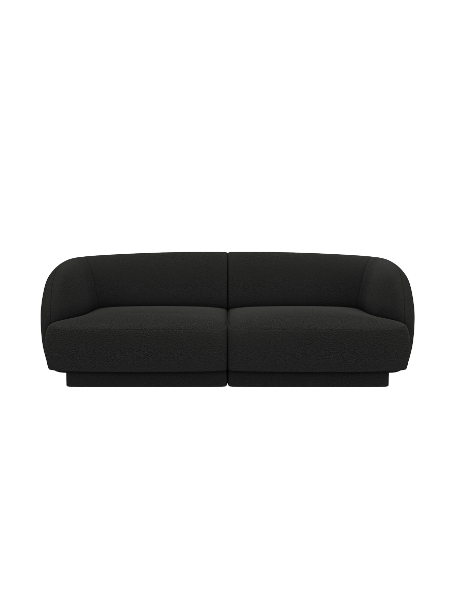 
Modulares Design Sofa „Miley“ (2-Sitzer) - Bouclé Schwarz