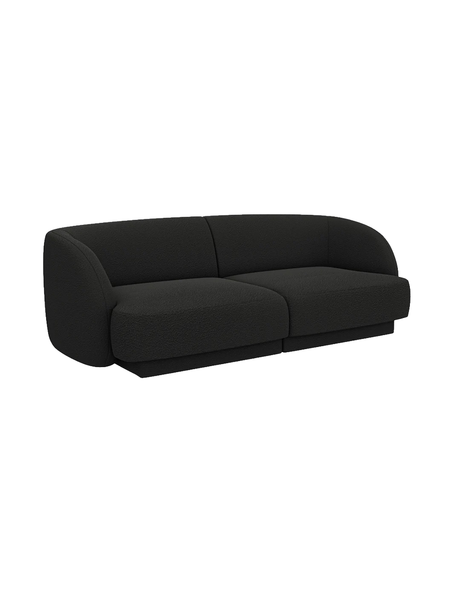 
Modulares Design Sofa „Miley“ (2-Sitzer) - Bouclé Schwarz
