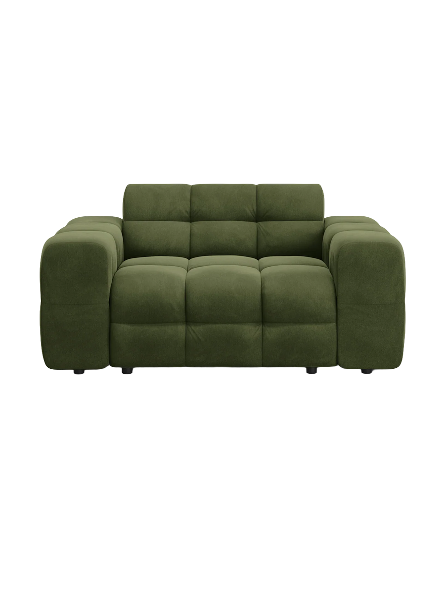 
2-Sitzer Design Sofa „Kendal“ - Samt Armeegrün