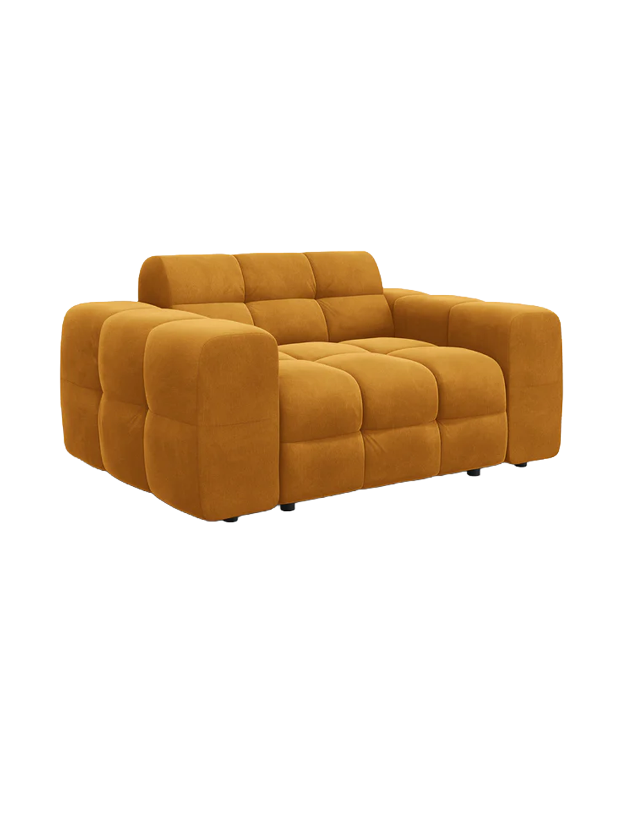 
2-Sitzer Design Sofa „Kendal“ - Samt Mustard