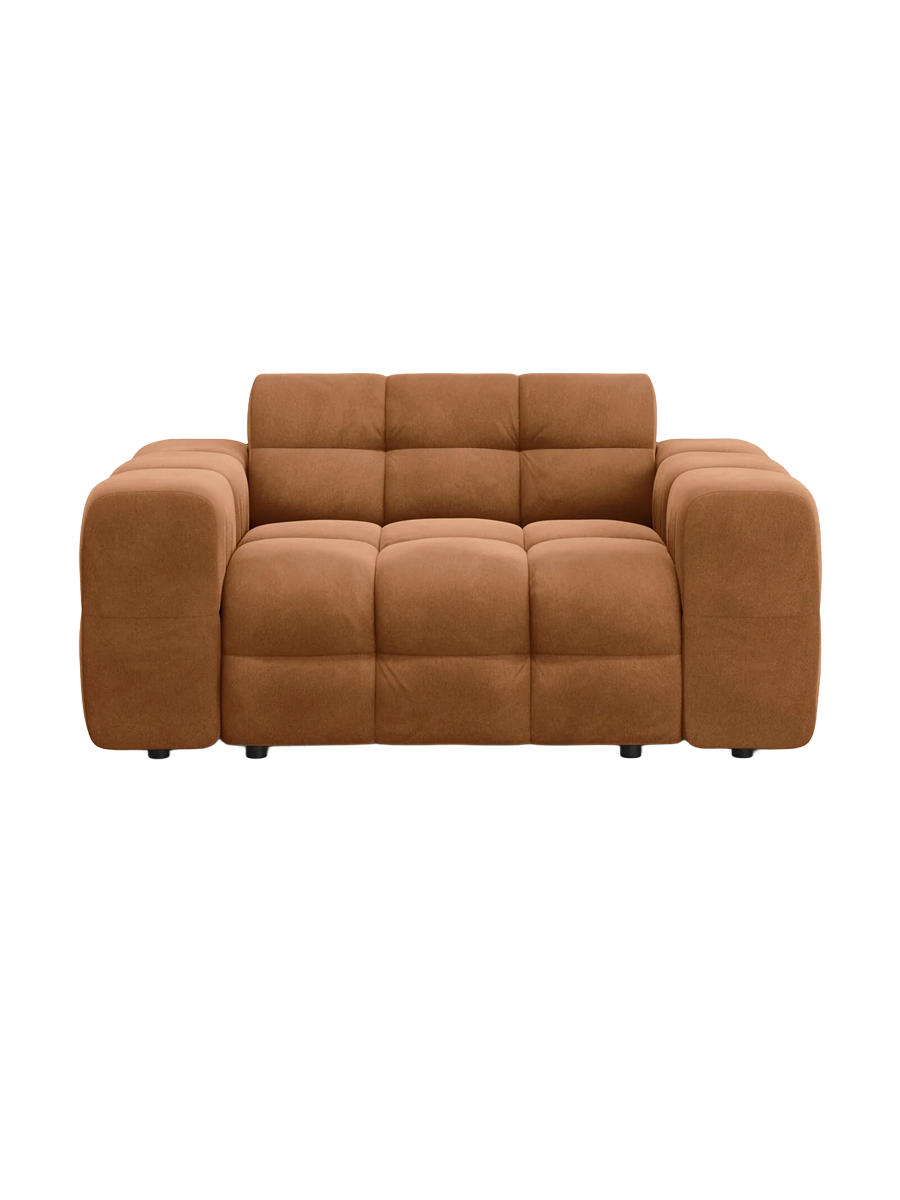 
2-Sitzer Design Sofa „Kendal“ - Samt Camel