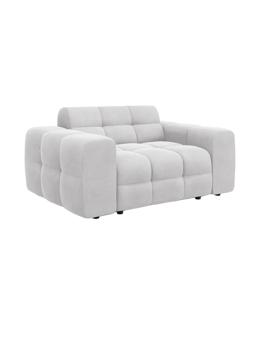 
2-Sitzer Design Sofa „Kendal“ - Samt Hellgrau