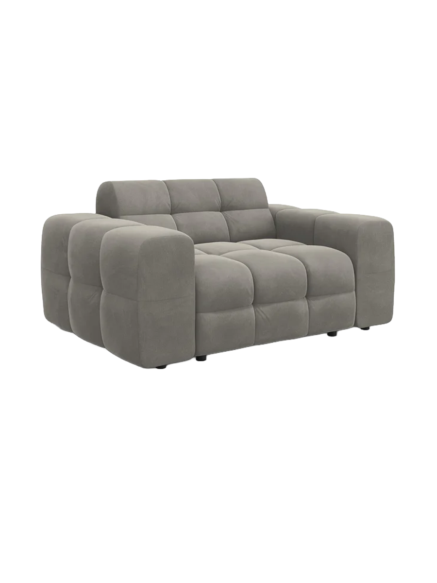 
2-Sitzer Design Sofa „Kendal“ - Samt Dunkelgrau